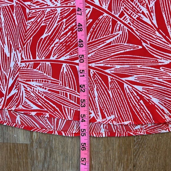 Vici Red White Palm Print Maxi Dress Sleeveless EUC Women's Small S Leg Slit - Picture 15 of 15